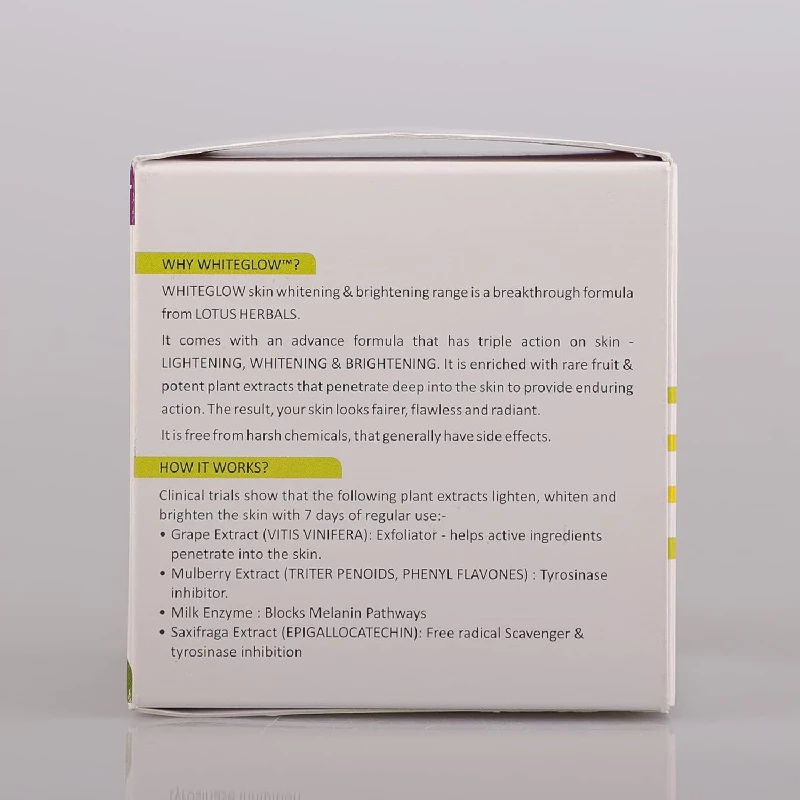 Lotus Herbals WhiteGlow Skin Whitening And Brightening Gel Face Cream with SPF-25, 40 g-7.webp